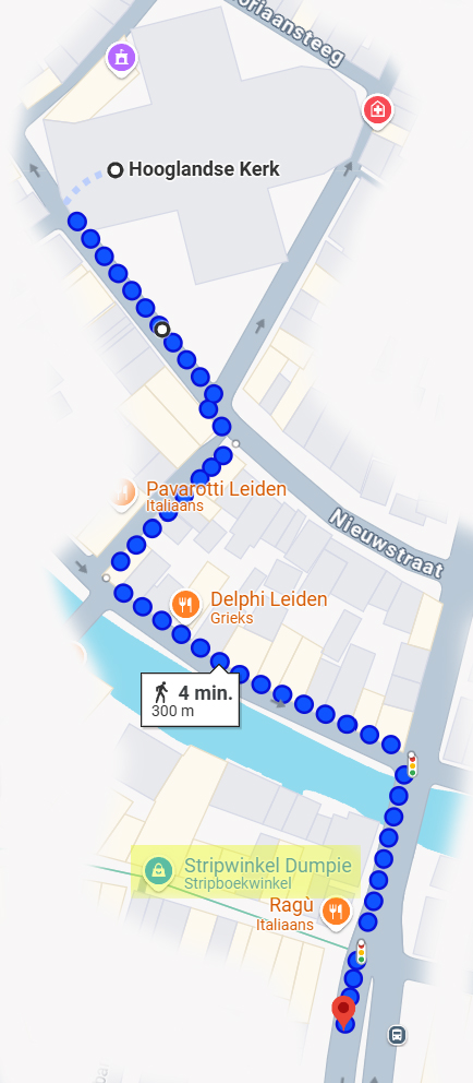 Loop rooute Bushalte Hooigracht