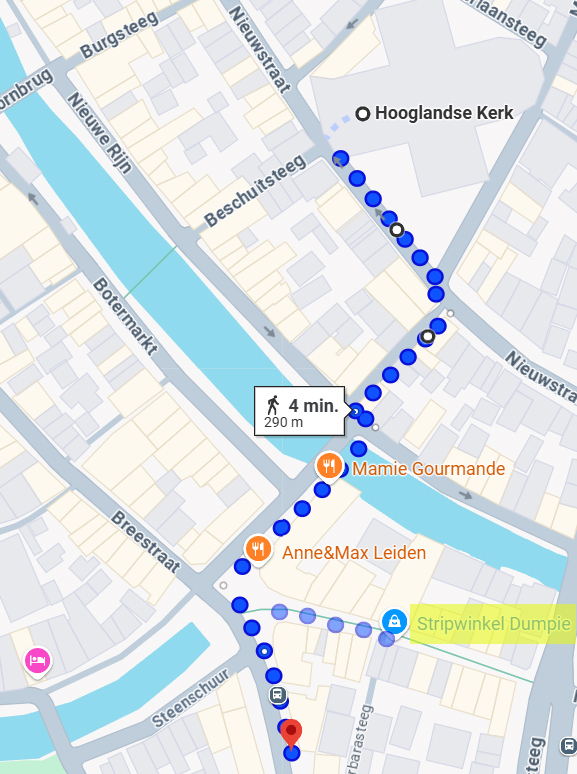 Loop rooute Bushalte Korevaarstraat