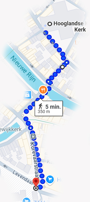 Loop route parkeerplaats